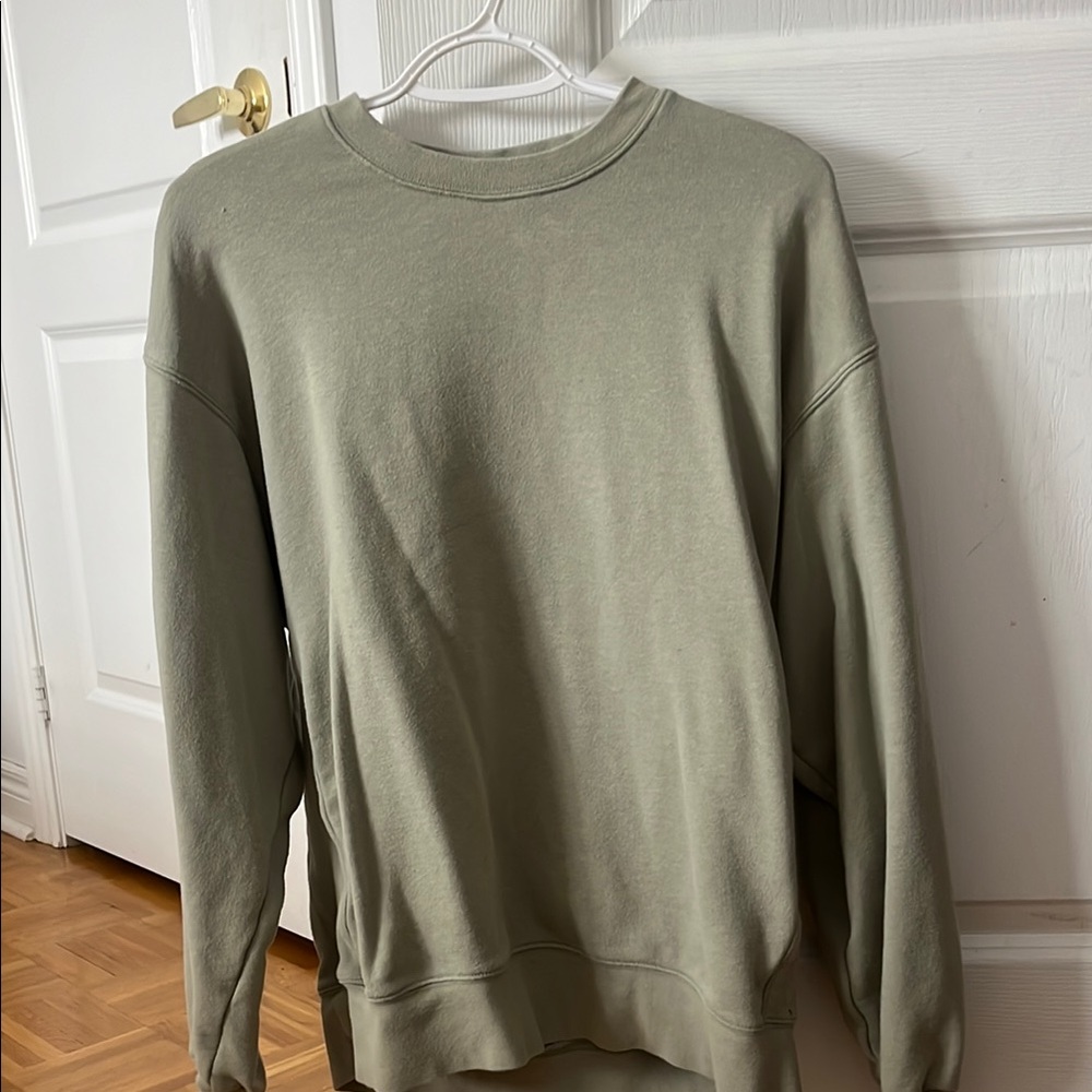 TNA Sage Green Crew Neck Sweater Soft Texture